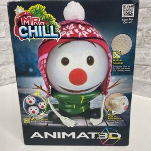 Mr. Chill Talking Animated Snowman w Built in Projector and Speaker New NIB